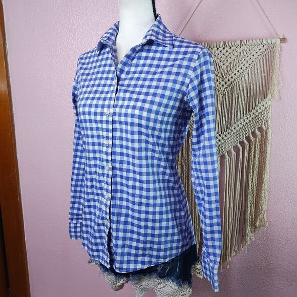 Banana Republic Gingham Button-Up Shirt XS - Picture 1 of 7